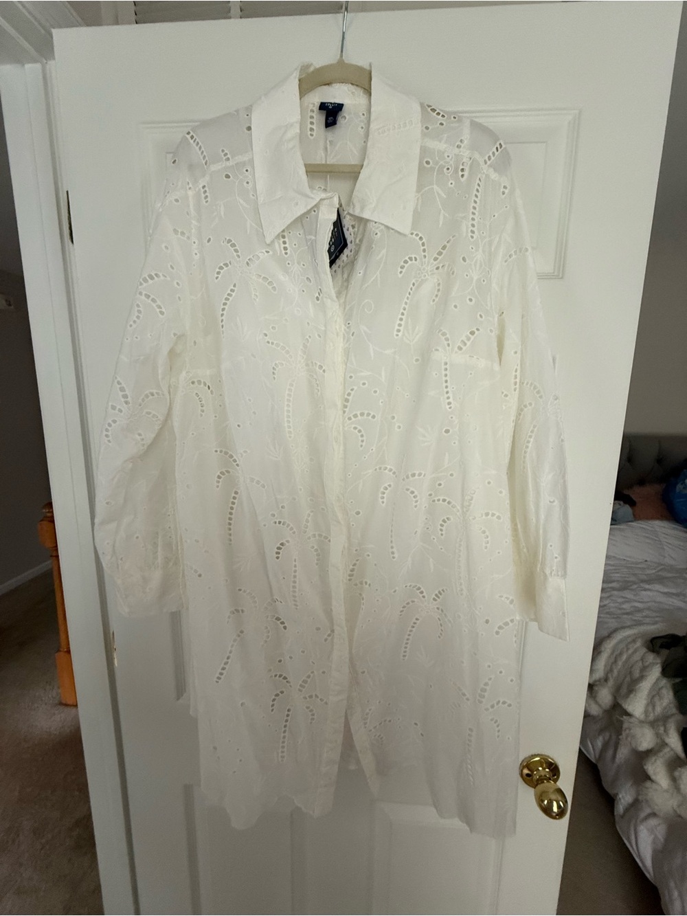 Roller Rabbit White Broderie Anglaise Shirt Dress